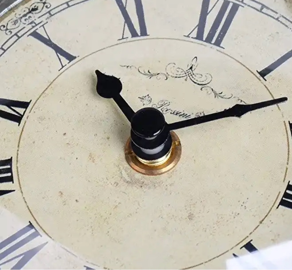 Shabby Chic Pewter Table Clock Green Vintage Style Desk Clock Decor Home