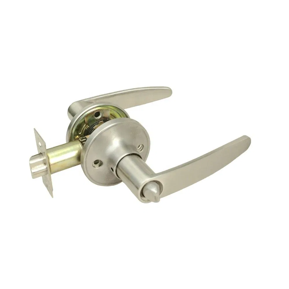Universal Door Knob Hardware Keyed Entry Door Lever Handle Lock with Round Rose and Zinc Alloy Lever Handle