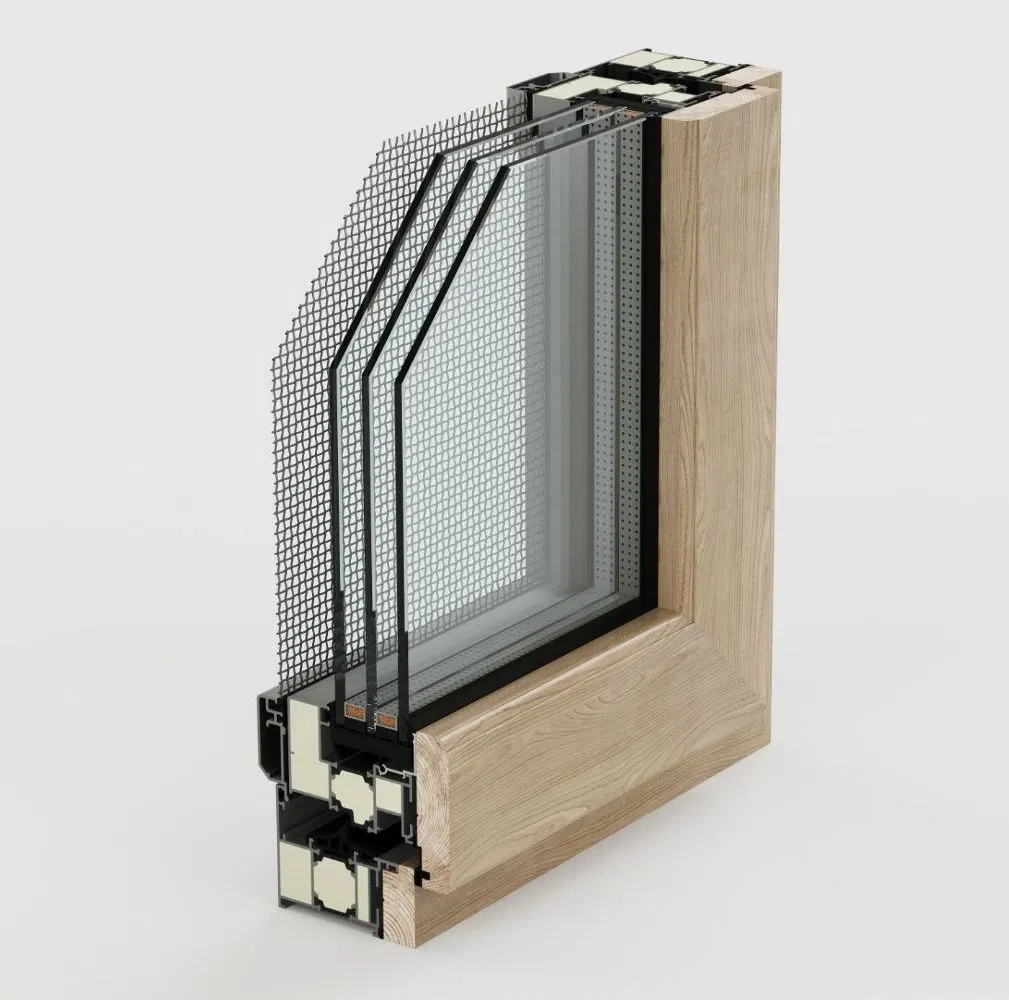 CSA Certificate Customzation Wood Clad Aluminum Aluminium Arch Design Double Glazing Tilt Turn Casement Window with Oak Wooden for Home Hotel