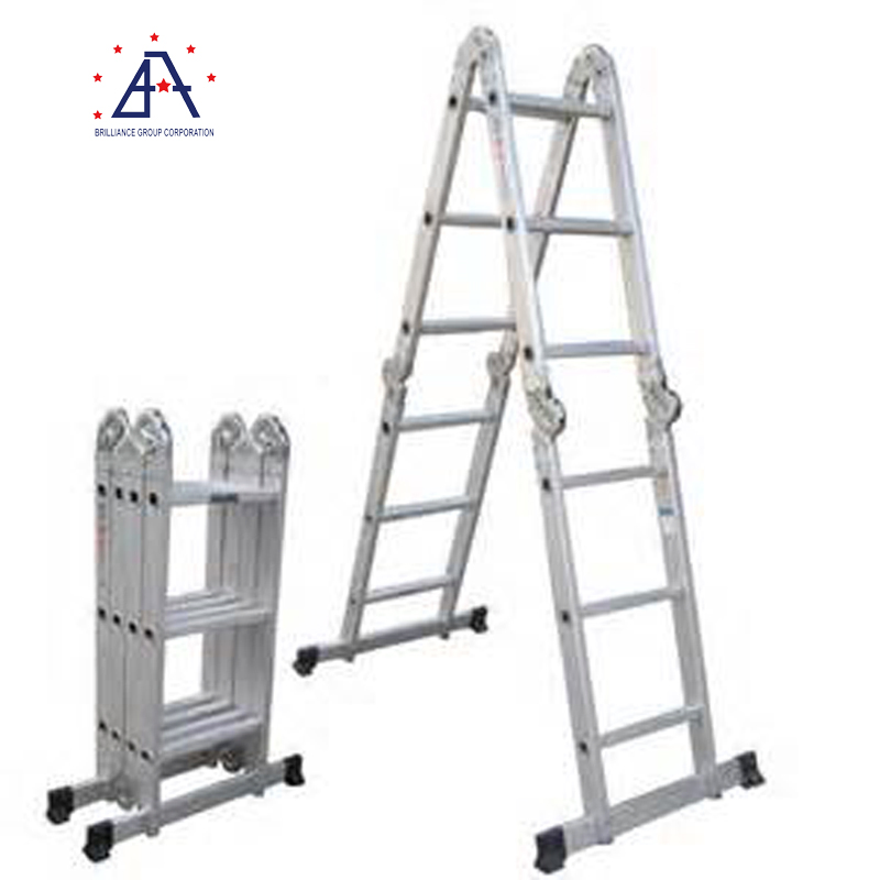 2024 V-Shape Extrusion Multi-Purpose Anodized Aluminum Folding Ladder