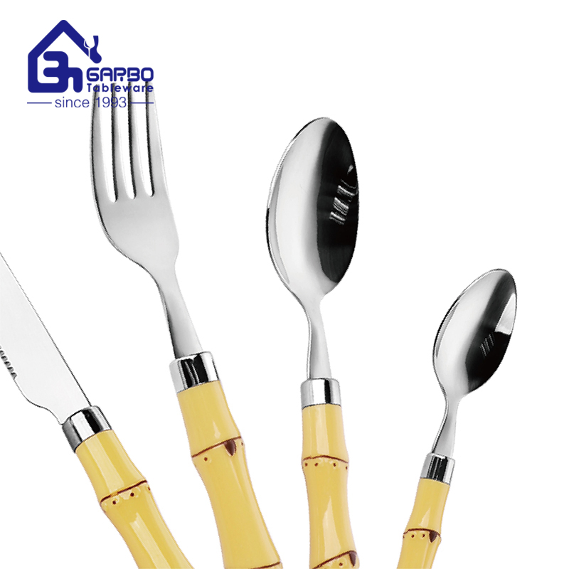 Hotsale Stainless Steel Dinner Forks with Bamboo Shape Handle