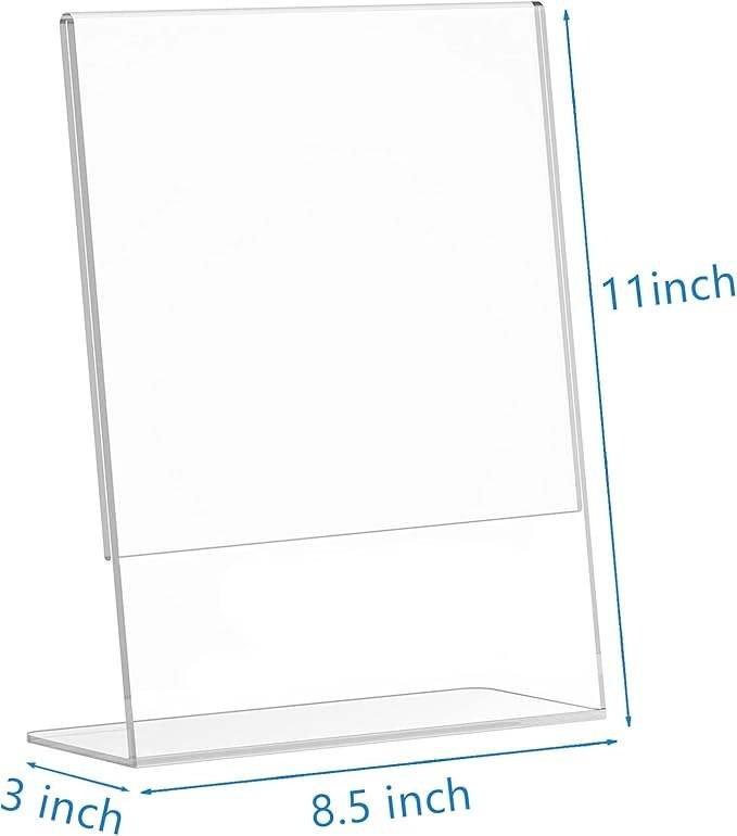 Wholesale High Quality Acrylic Sign Holder 8.5*11 Lshape