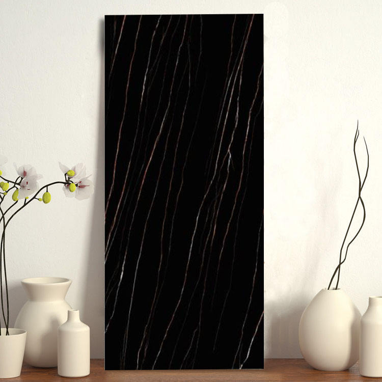 Wholesale Thin Porcelain Wall Tile Super Black Sintered Stone Slabs