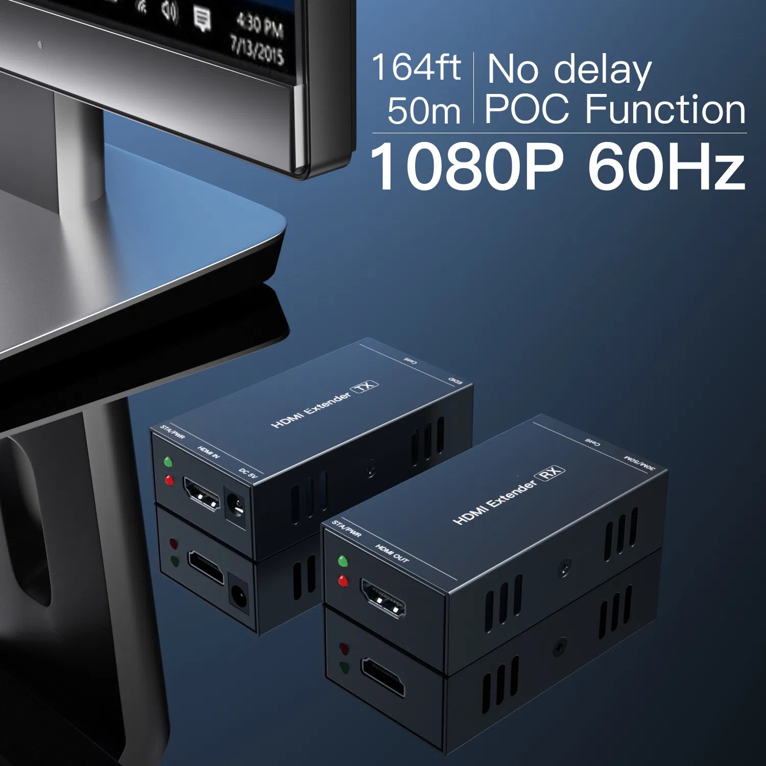 USB 2.0 KVM-удлинитель для клавиатуры, мыши и LAN, 50 м