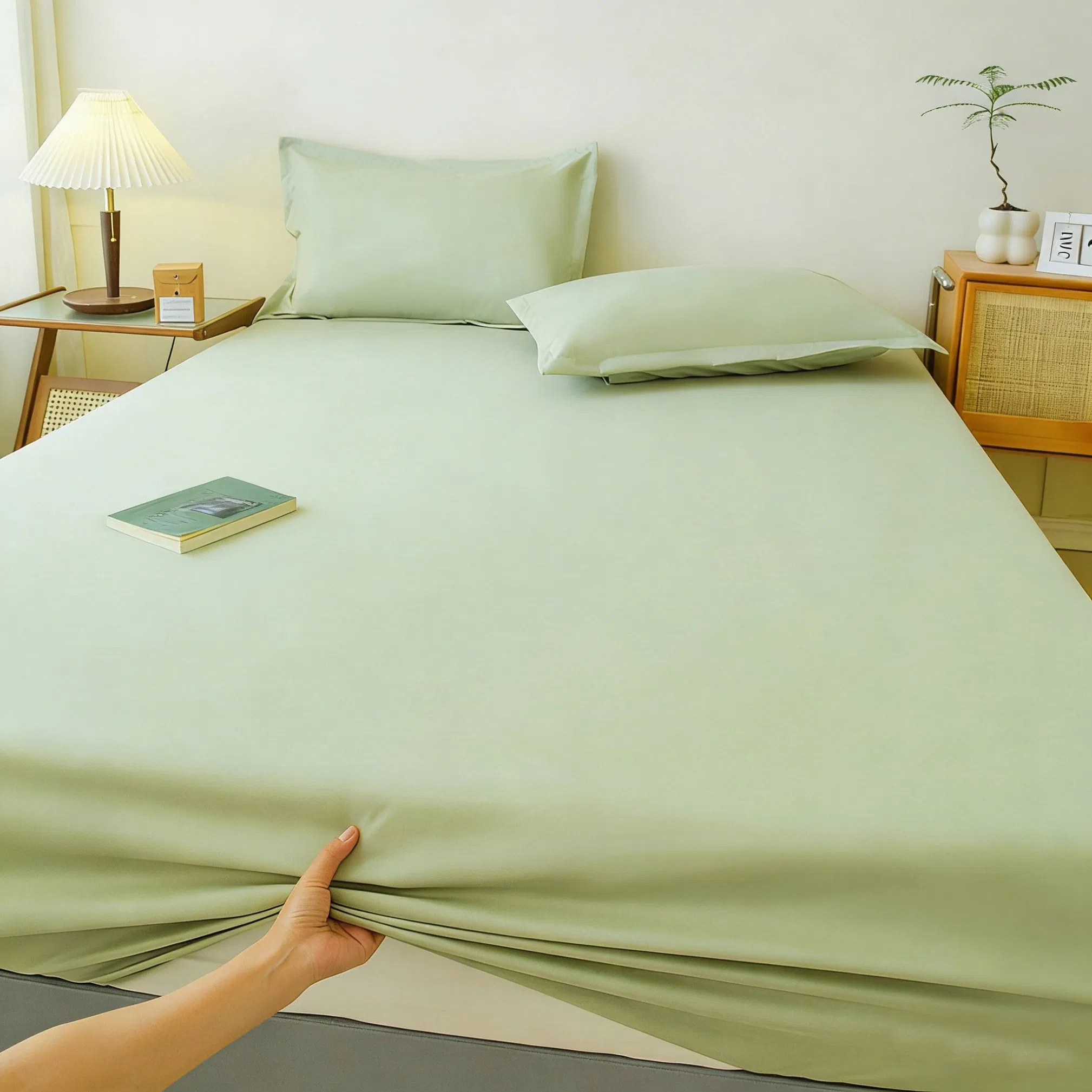Reusable Durable Waterproof Bed Sheet Bamboo Flat Sheet Soft Breathable for Home Use