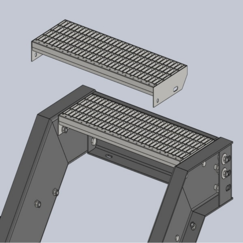 Industrial Safety Staircases with Handrails and Guardrails - Steel Structure Staircases