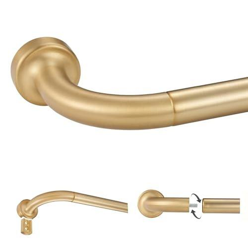 Hot Selling Single Blackout Adjustable Curtain Rod Curtain Corner Bend Metal