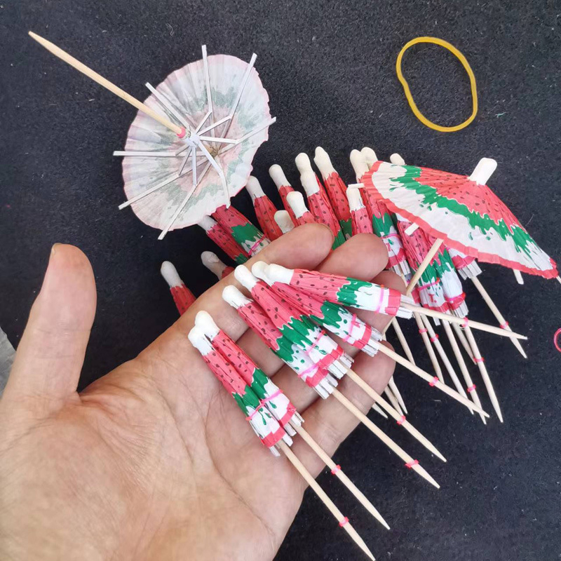 Party Toothpicks Customized Printing Cocktail Drink Umbrella Picks