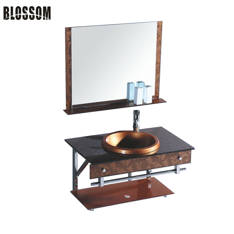 China Factory Glass Basin/Glass Washing Basin with Mirror
