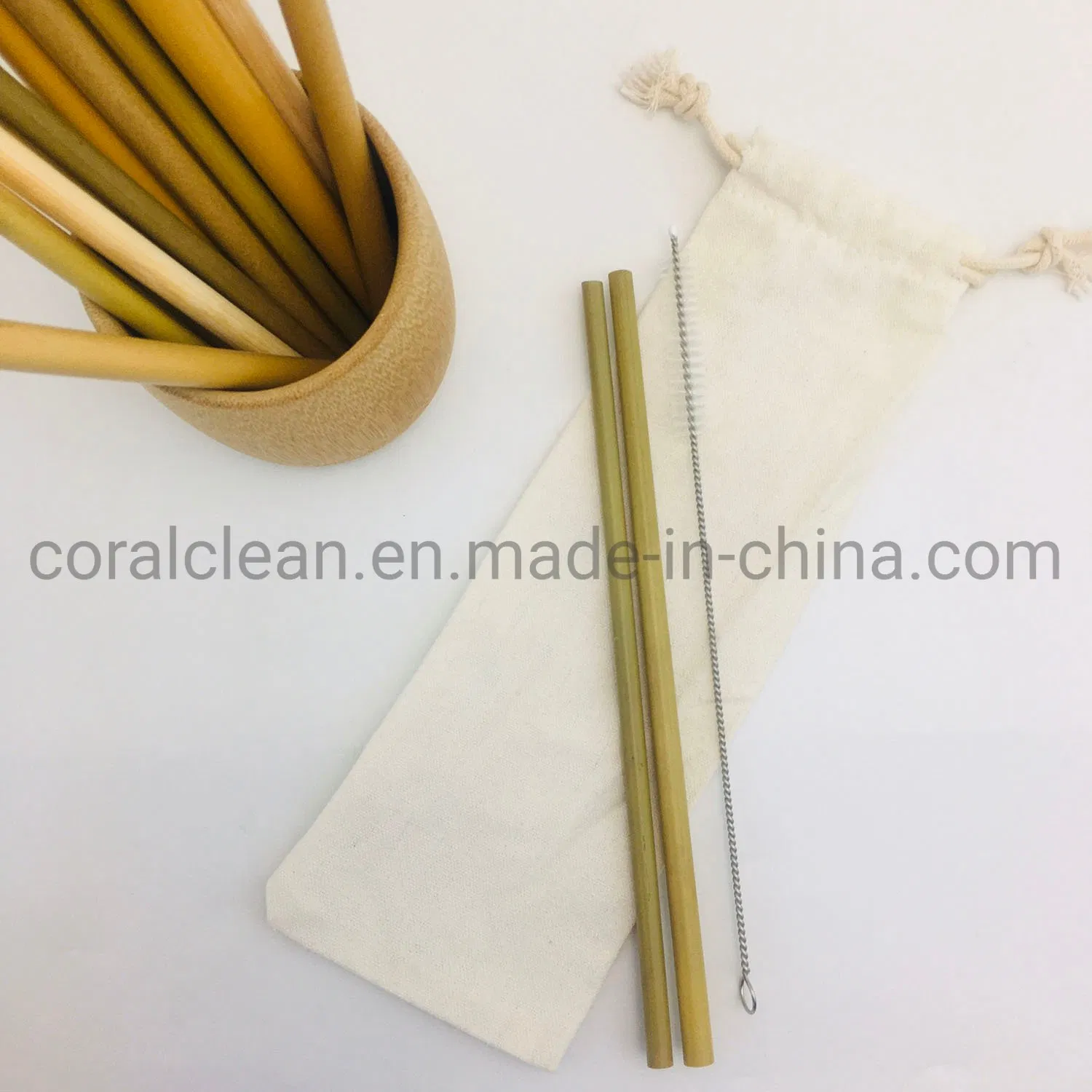 Compostable Straight Reusable Bamboo Drinking Straws