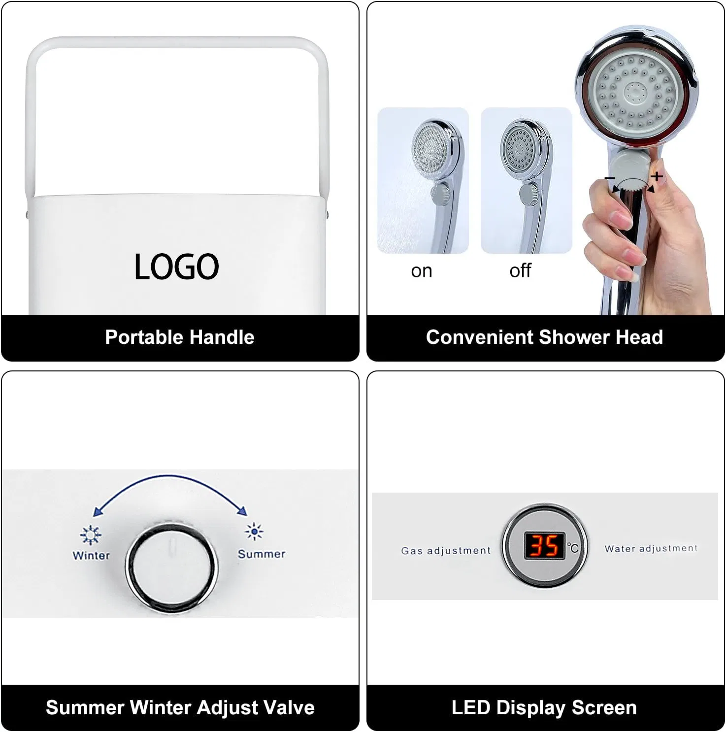 Tankless Propane RV on Demand Thermomate Outdoor Camping Hot Water Heater Gas Portable 6L
