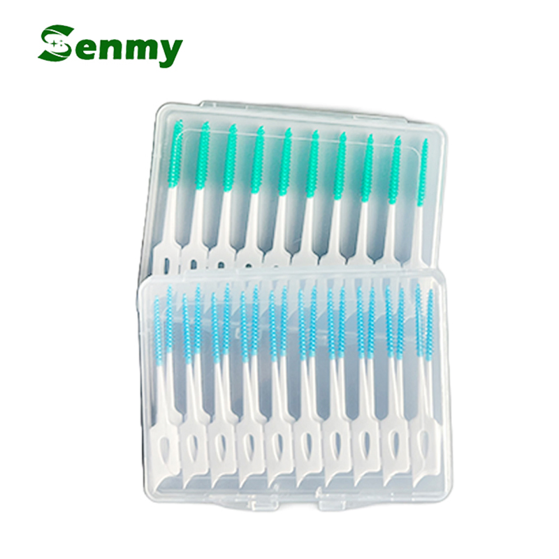 G109B Oral Cleaning Disposable Dental Silicone Rubber Interdental Brushes