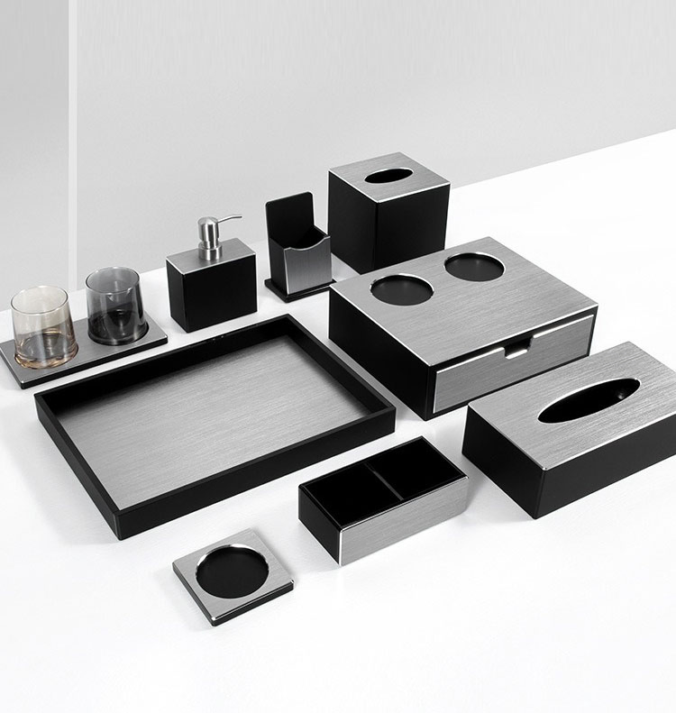 Fashion Accessories Bedroom Furniture Sets PVC Resin Plastic Guestroom PU Leather Items Hotel Amenities