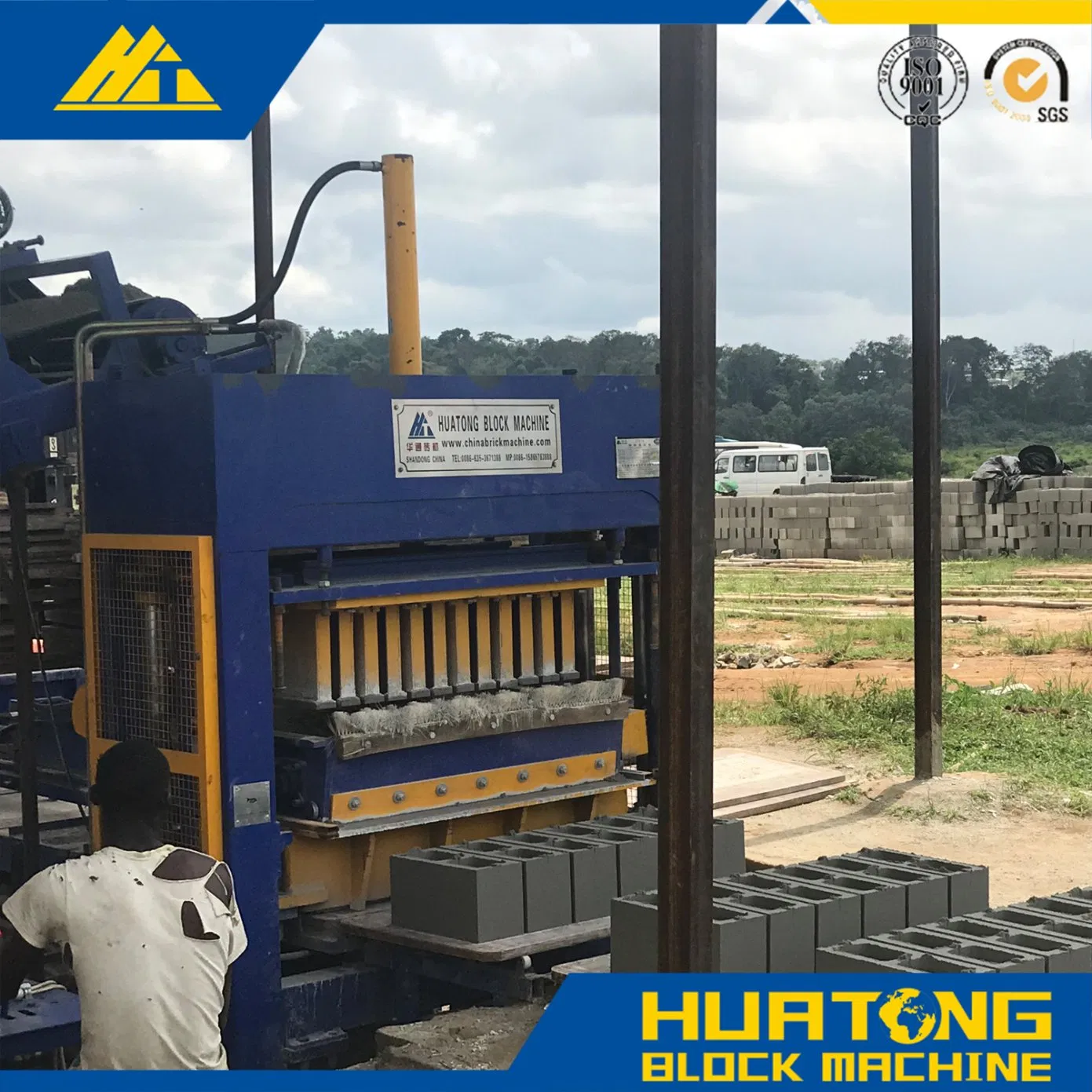 Qt5-15 Semi-Automatic Concrete Block and Brick Making Machine