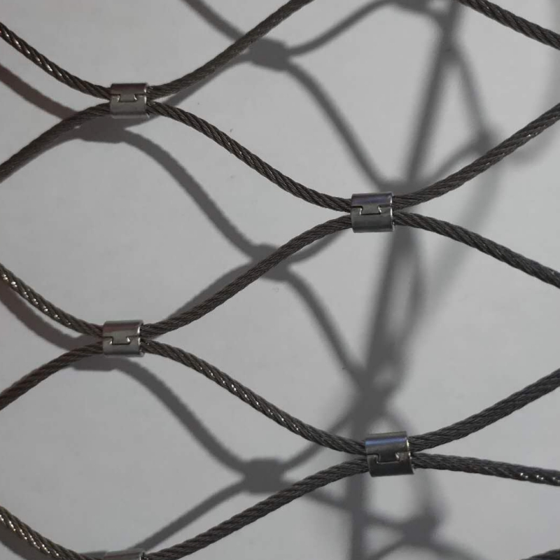 Ferrule Woven Stainless Steel Wire Rope Cable Mesh Parrots Aviaries Zoo Fence