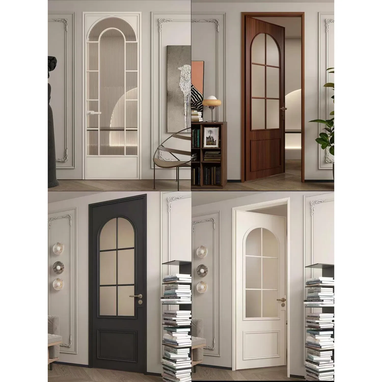 Solid Wood Paint Veneer Interior Door Modern Design Enters The Bedroom Bathroom Hotel Kitchen Villa School Made in China Wooden Interior Paint Wooden Door