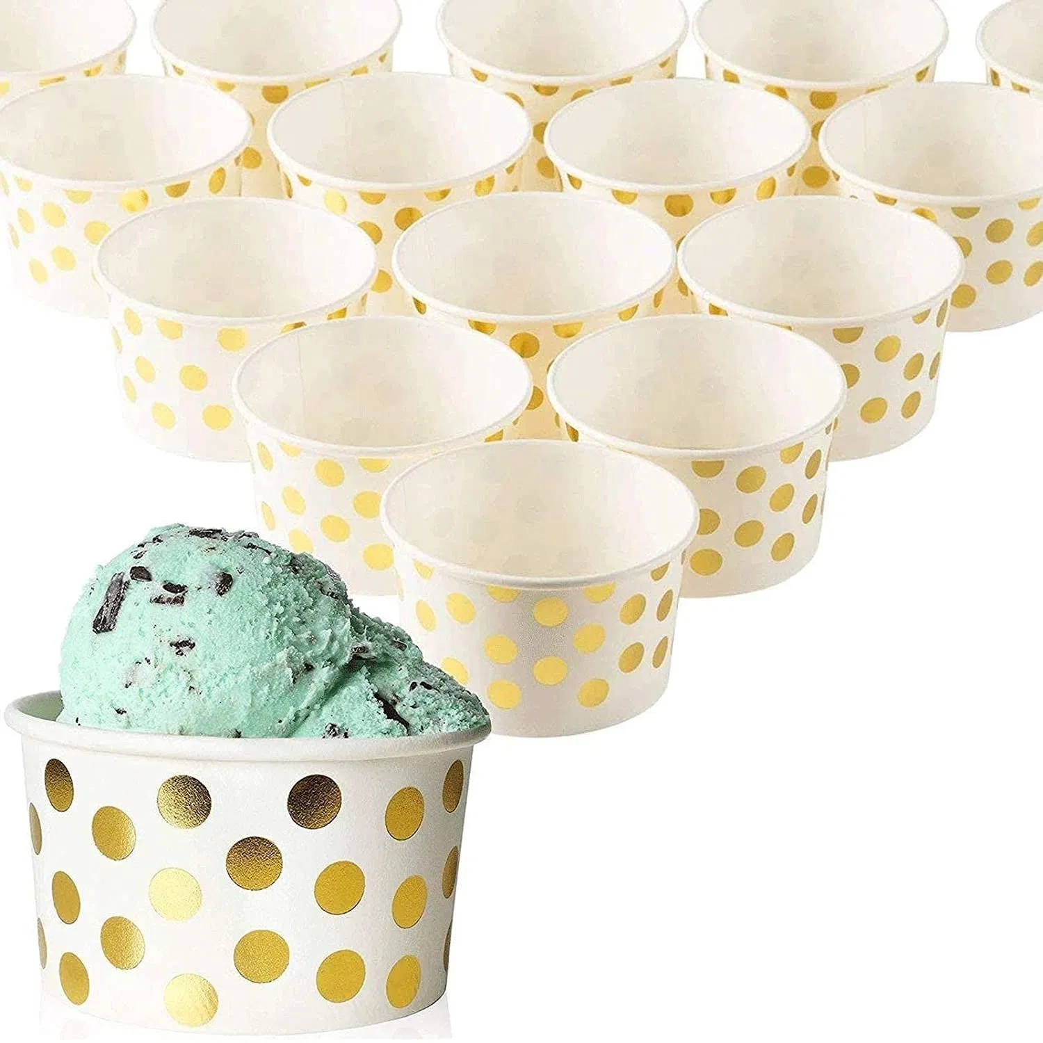 High Quality Cheap Logo Customized Double Wall Ice Cream Paper Cup Low MOQ and Customized Ice Cream Paper Cup with Lid