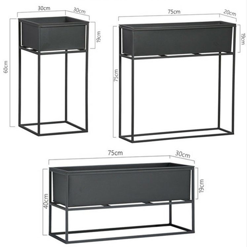 Durable Rectangle Planter Pot Prefabricated Metal Street Furniture Design Planter