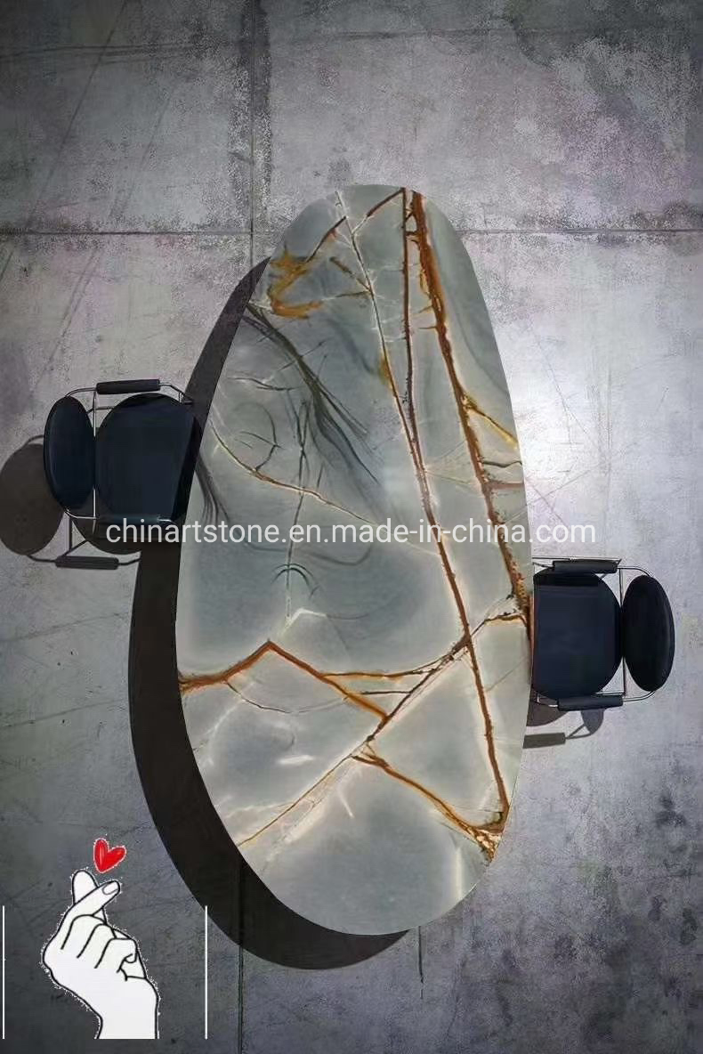 Luxury Stone Roma Blue Slab Tile Countertop