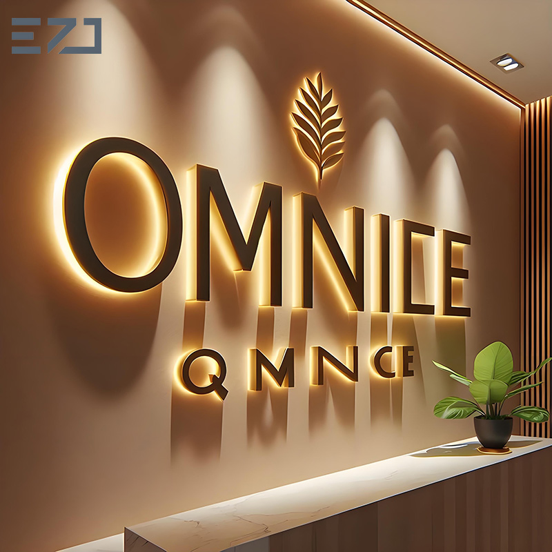Custom Advertising Lighted Letter Backlit Store Logo Illuminated 3D LED Commercial Signage