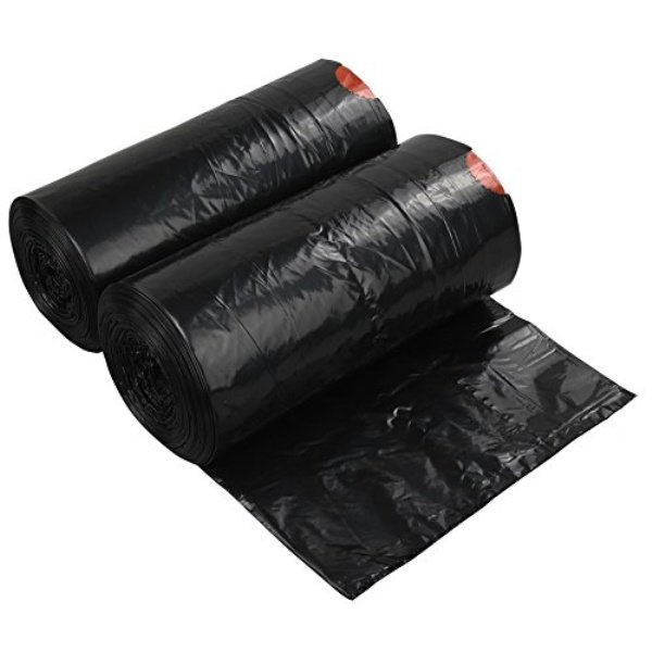 Black PE Heavy Duty Garbage Bag Customized with Drawstring