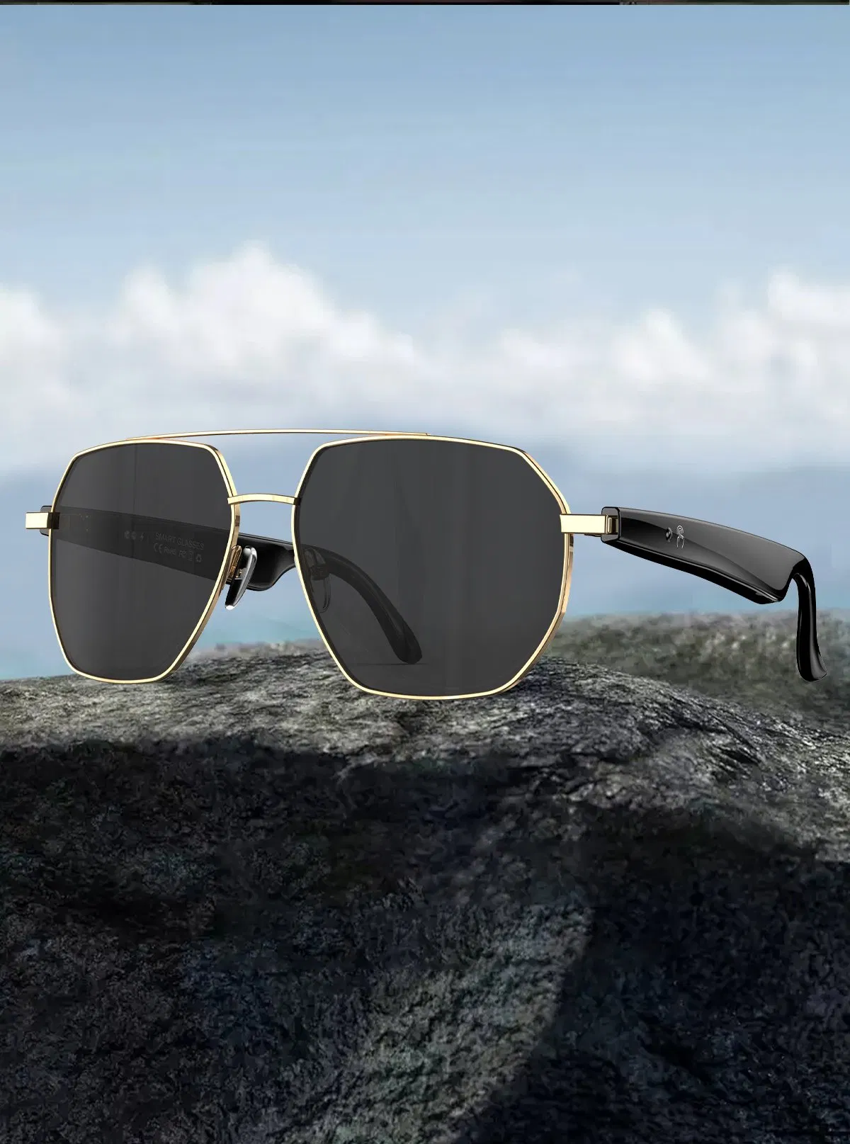 Умные очки-переводчик с ИИ, пилотский стиль