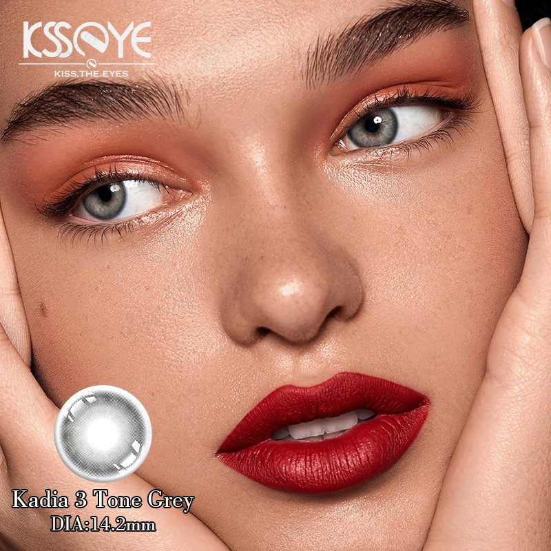 OEM Yearly Great Quality Prescription Grey Big Eye Colorful Contact Lens for Dark Skin