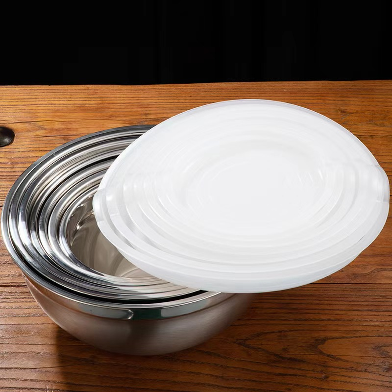 Stainless Steel Household Round Soup Baking Egg Beating Kitchen Vegetable Washing Rice Basin