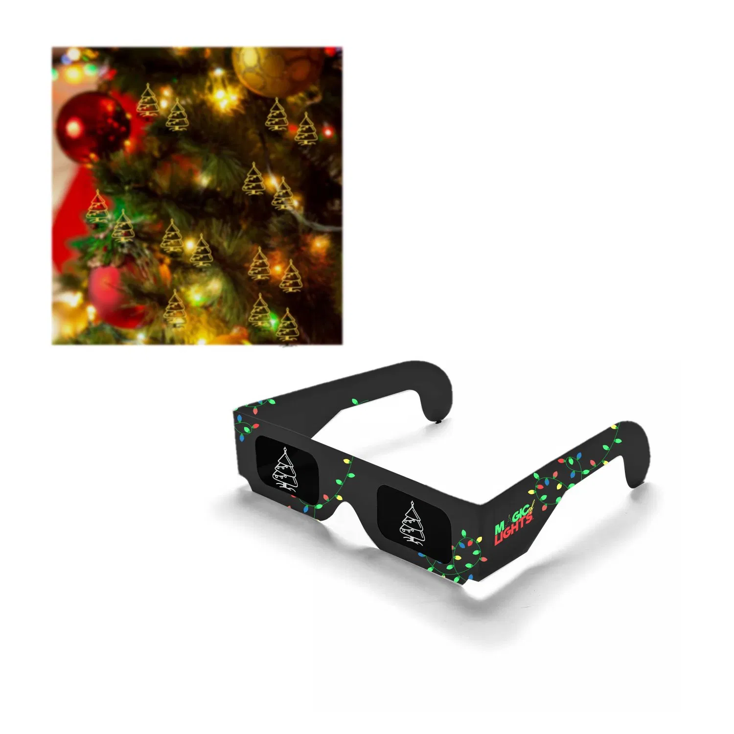 Can Be Customized Diffractive Glasses Paper Card Firework Glasses Xmas Tree Glasses 3D Glasses and It's Factory Direct