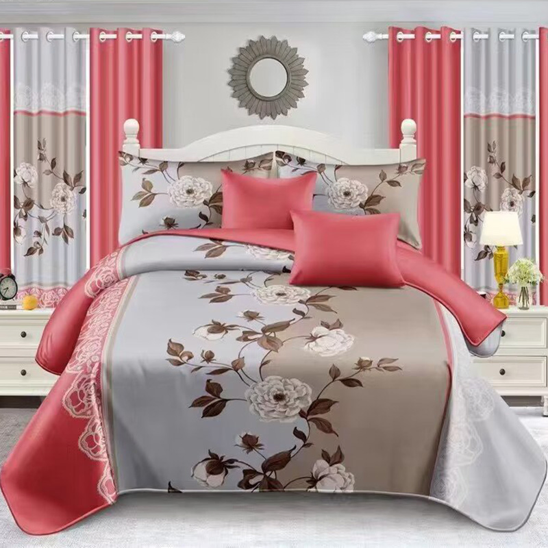 High Class Red Rose Printed Pillowcases Bed Sheet Light-Industry-Daily-Use Pillow Shams Quilted Bedcover Coverlets Microfiber Comforter Cover Bedspread Set