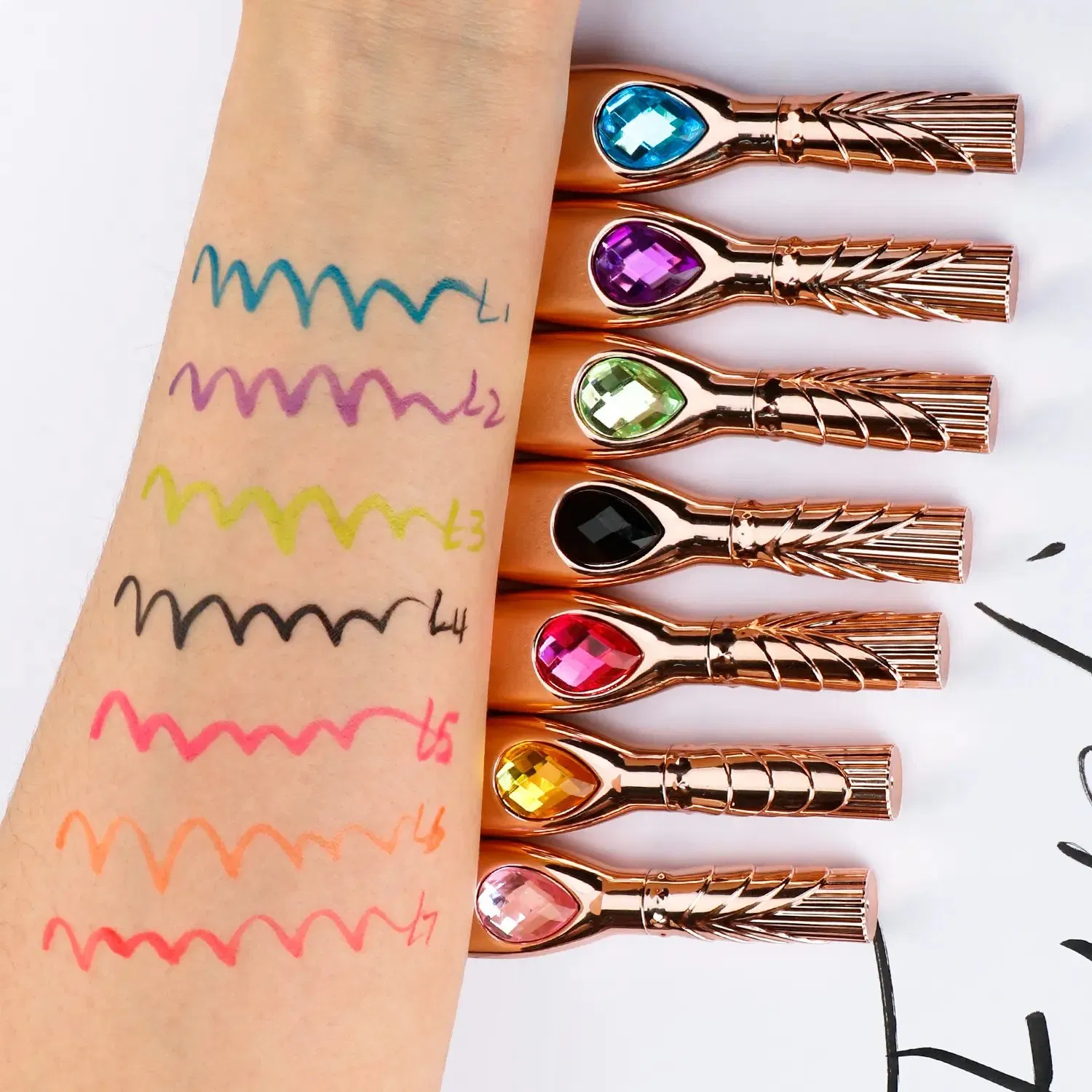 Custom Logo Cosmetics Professional Black Makeup Eye Liner Pen Private Label Eyeliners Eyes Waterproof Liquid Eyeliner Pencil