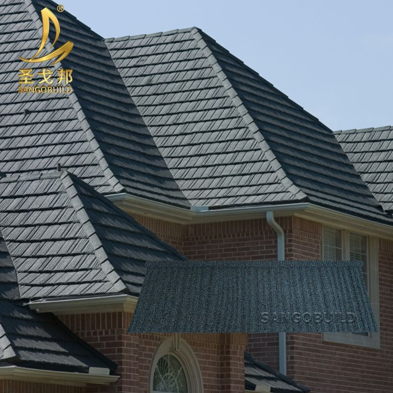 Color Painted Fire Resistance Shake Stone Coated Metal Roof Tile Roofing Tile