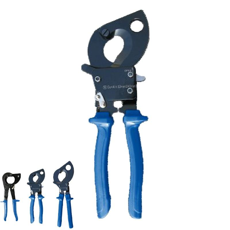 240mm Copper Aluminum Labor-Saving Wire Cutting Safety Lock Extended Handle Manual Ratchet Type Cable Cutter