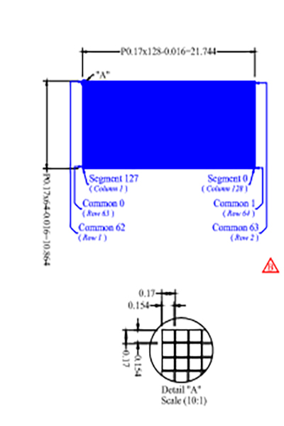 OLED дисплей 0.96 дюйма, монохромный синий, 128x64