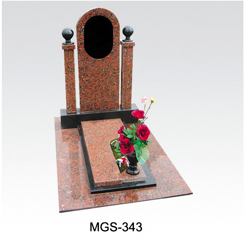Russia Ukraine Black Big Size Luxury Single Monument Tombstone with Column for Cemetery