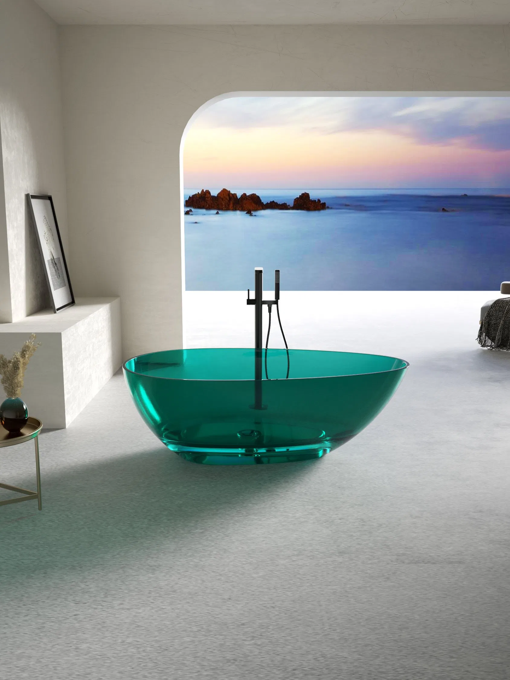 Прозрачная акриловая ванна овальная ST-903