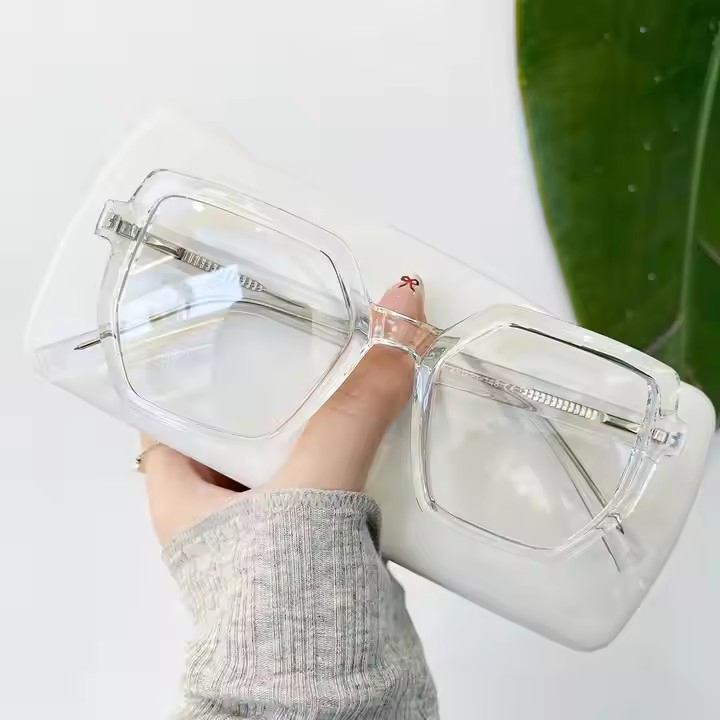 Gradient Tr90 Frames Retro Computer Eyeglasses PC Material with Colored Spring Hinge Anti-Blue Light Monturas Opticas