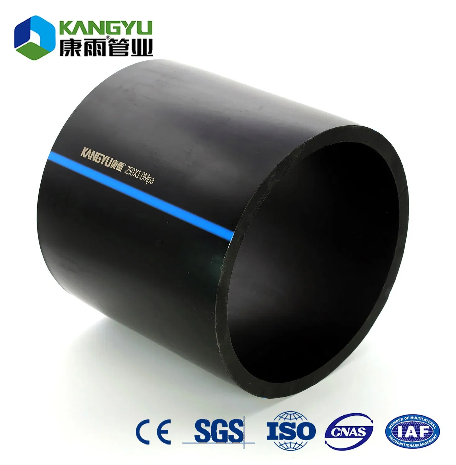PE100 HDPE Pipe Polyethylene Pipes Pn6-Pn16 Black Customized Size 20-1600mm for Water Supply