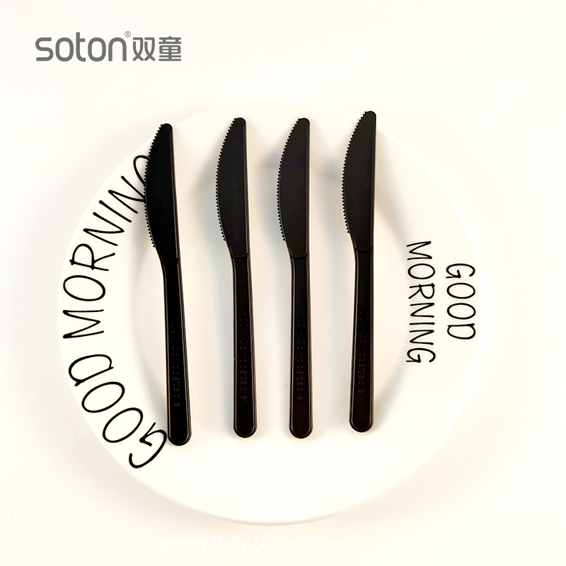 6 Inch Cpla Black Knife 100% Compostable Biodegradable Cpla Cutlery
