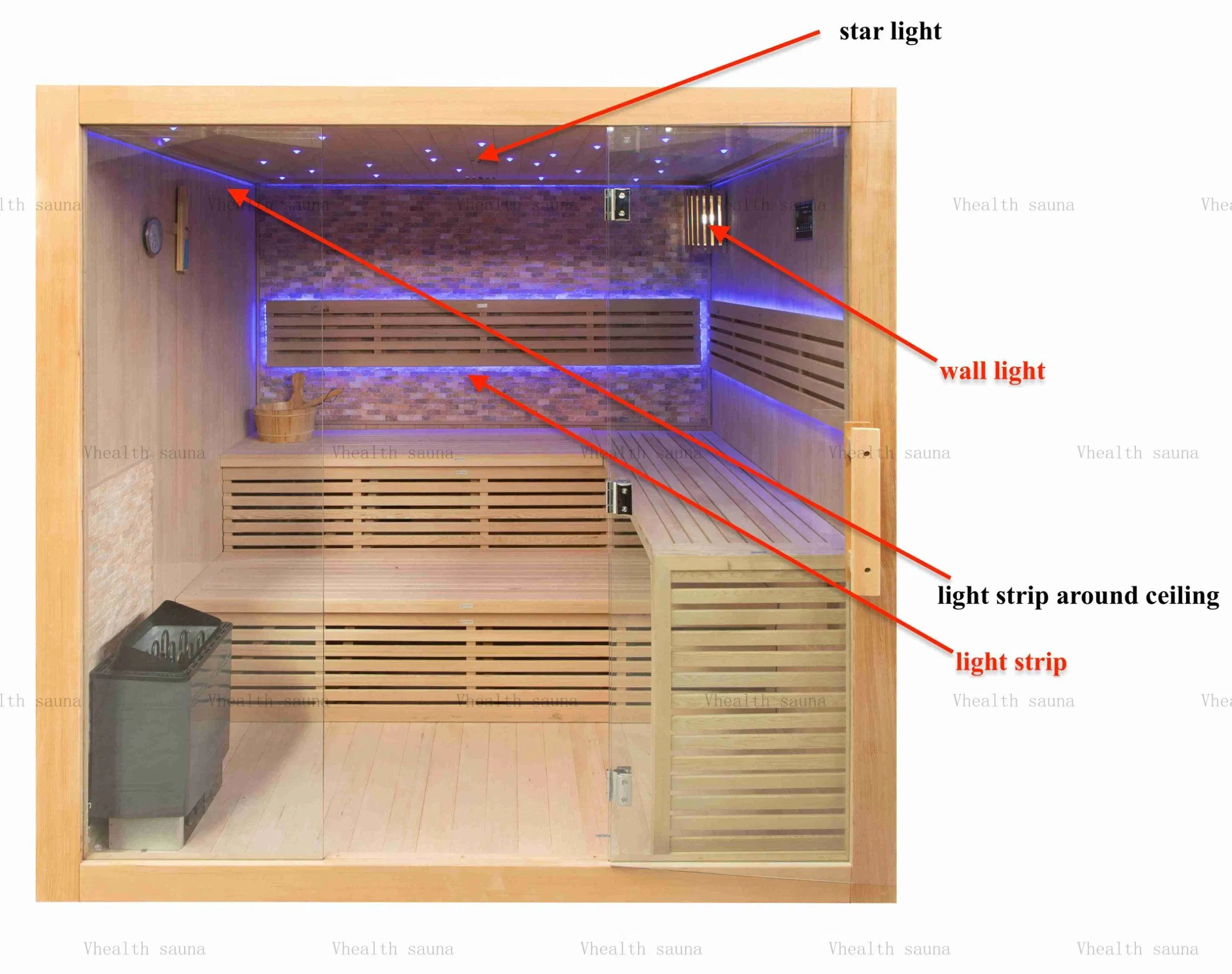 Strict Quality Control Dry Steam Sauna Room with Harvia Sauna Stove OEM ODM Sauna Room Supplier
