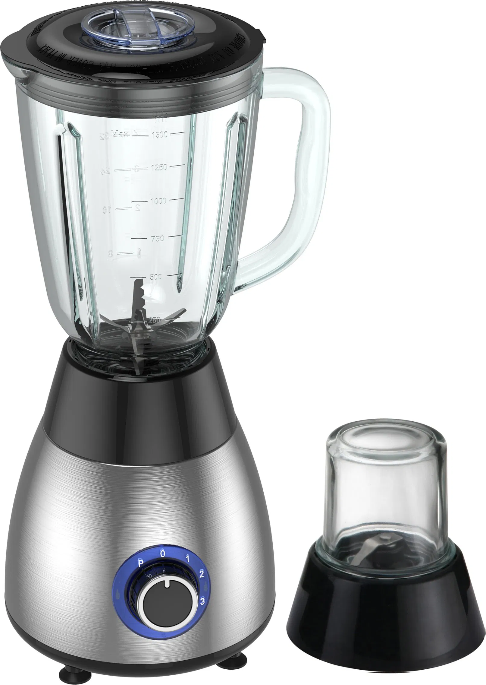 Electric Multifunction Kitchen Glass Jar Food Blender with Grinder