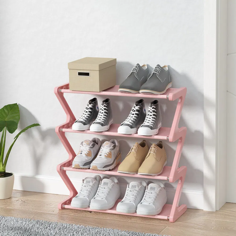 Foldable Shoe Shelf Breathable Indoor Shoe Cabinet Compact Dormitory Storage Solution