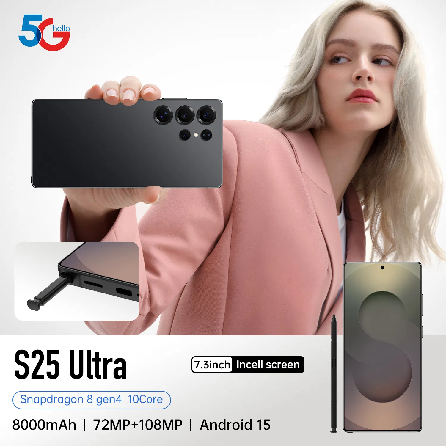 Global S25 Ultra 2tb Android Smartphone 7.3 Inch Quad Core Phone Low Price 4G&5g Features