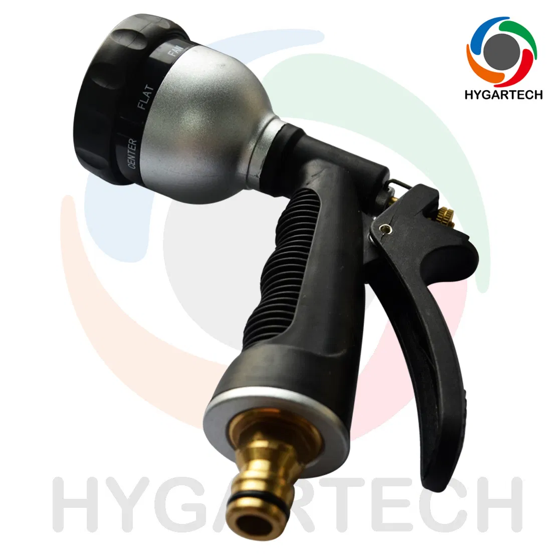 Aluminum 8-Function Garden Hose Nozzle with Rear-Trigger Control