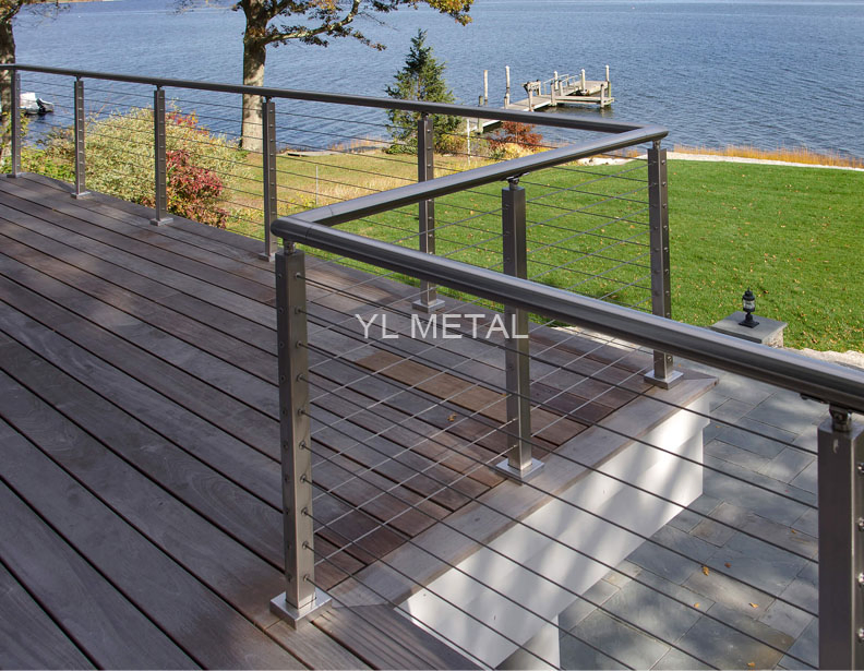 Y L Hot Sale Satin Stainless Handrail Deck Balcony Terrace Cable Railing Staircase