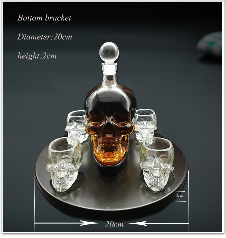 High Borosilicate Glass Bottle 1L Whisky Skull Shape Handmade Glass Wine Bottle
