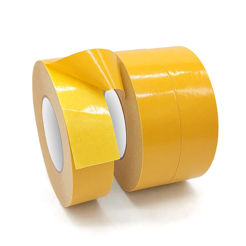 Double Sided Masking Paper Tape Yellow High Grade Self-Adhesive Flatback Paper Tape