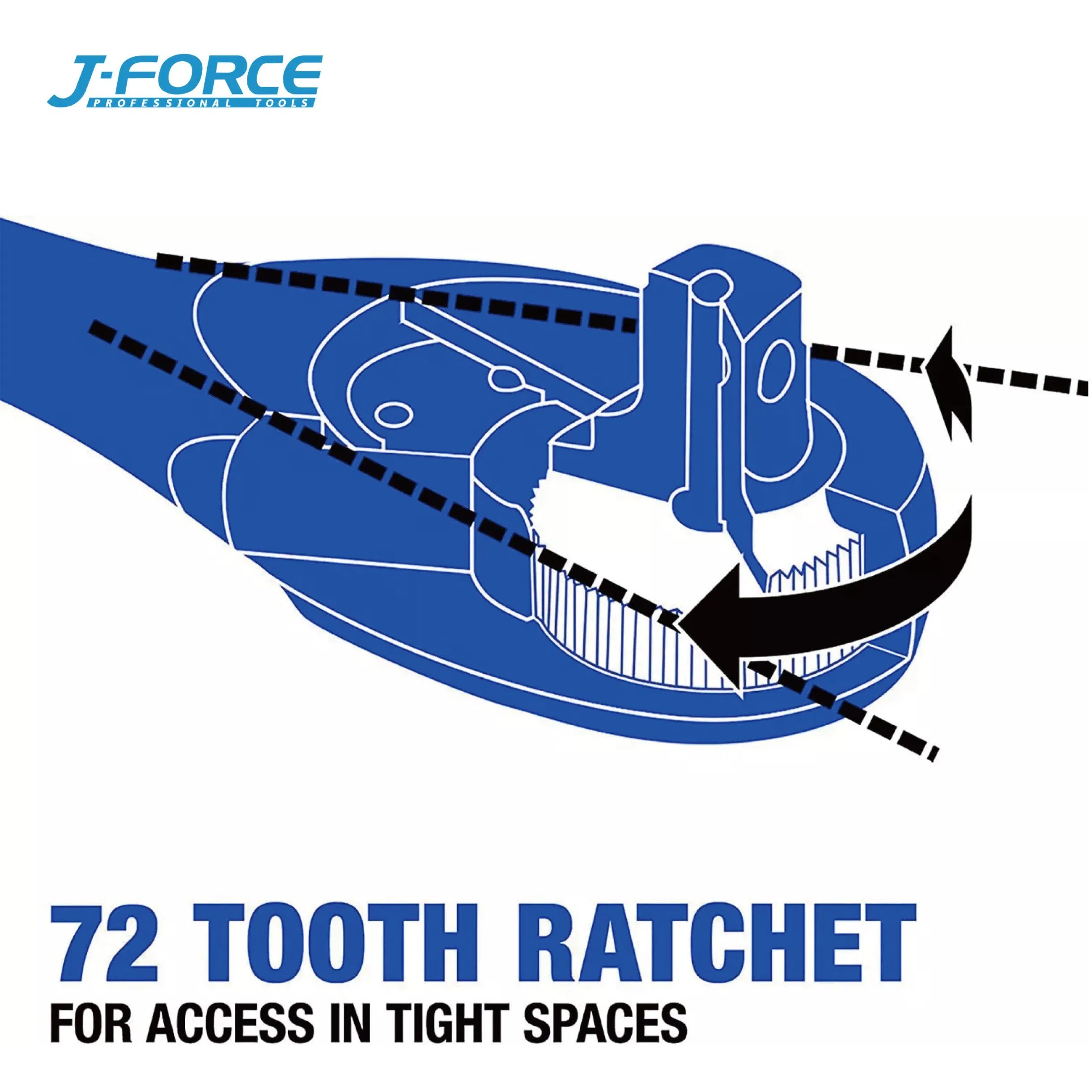 Гайковерт трещоточный 72 зуба, телескопический, быстросъемный