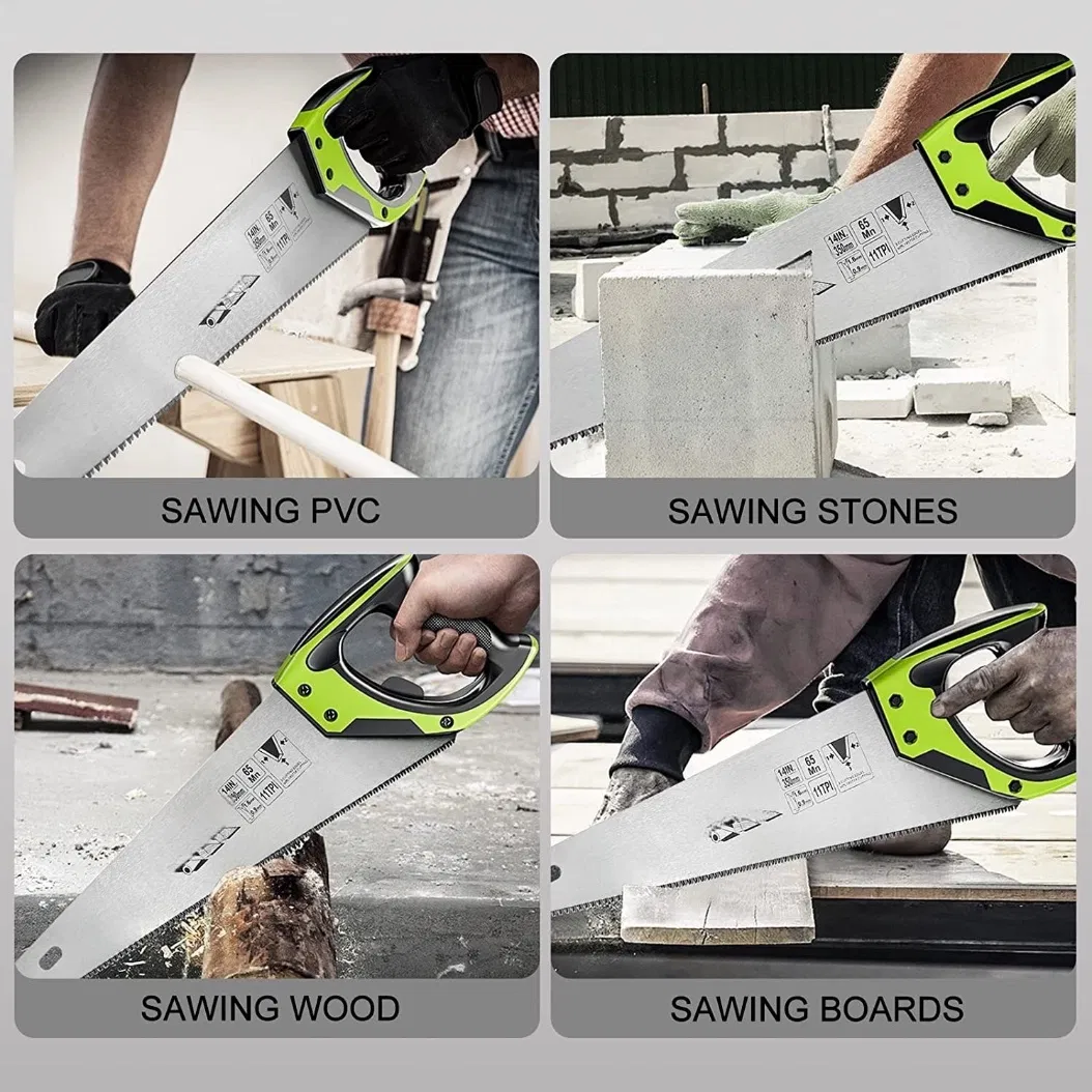 16inches PRO Hand Saw 11 Tpi Fine-Cut Soft-Grip Hardpoint Handsaw Perfect for Sawing Trimming Gardening Cutting Wood Drywall Plastic Pipes Non Slip Handle