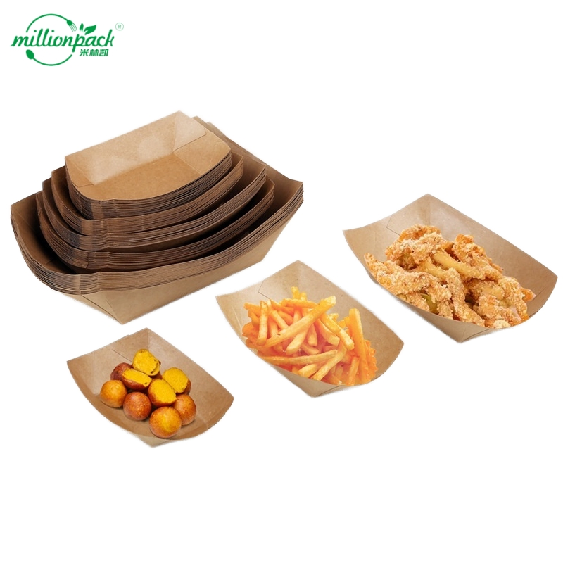 Elegant Paper Canoe Tray for Sophisticated Catering Events and Receptions
